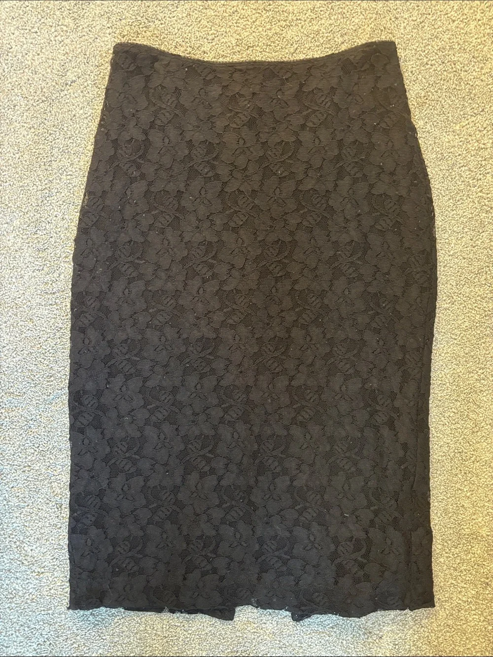 Classic Black Lace Pencil Skirt